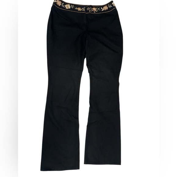 INC International Concepts Black Embroidered Slacks - Picture 2 of 14